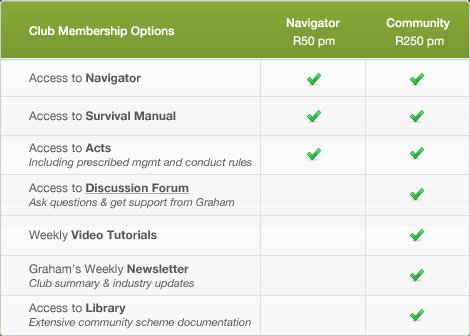 Paddocks Club Membership options