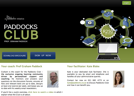 Paddocks Club homepage