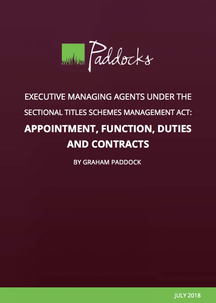 Executive Managing Agents Under The Sectional Titles Schemes Management