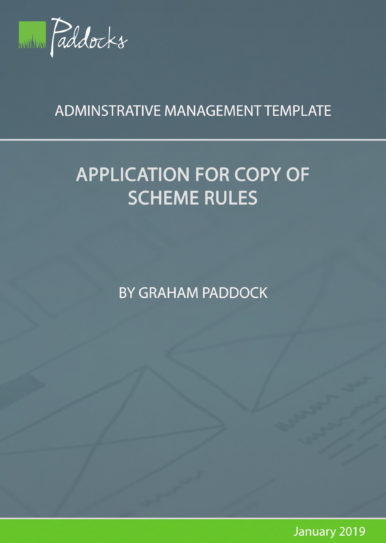 Application for copy of scheme rules by Graham Paddock