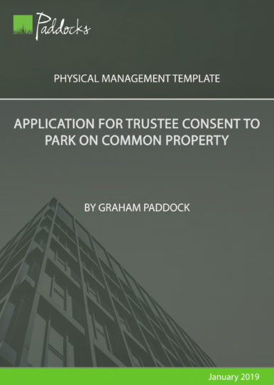 Application for trustee consent to park on common property - by Graham Paddock