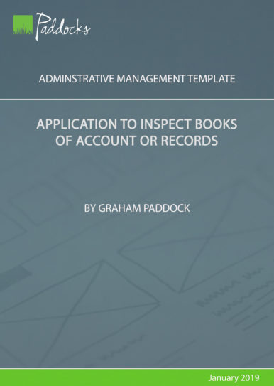 Tempalte by Graham Paddock - Application to inspect books of account or records