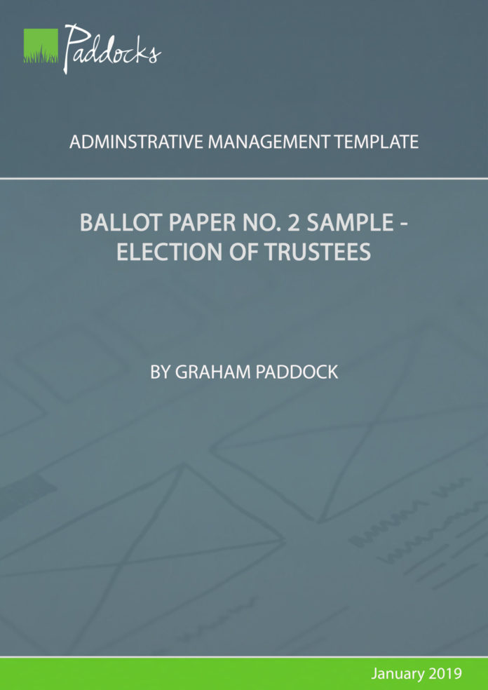 Ballot paper no 2 sample election of trustees - by Graham Paddock