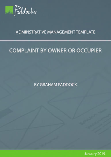 Complaint by owner or occupier - template by Graham Paddock