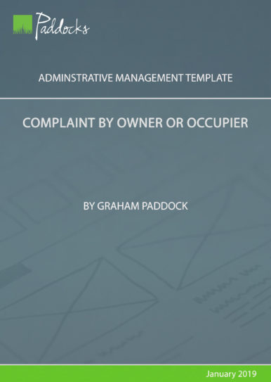 Complaint by owner or occupier - template by Graham Paddock
