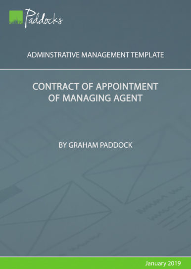 Contract of appointment of managing agent - by Graham Paddock