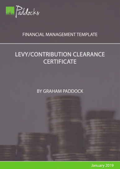 Contribution clearance certificate by Graham Paddock