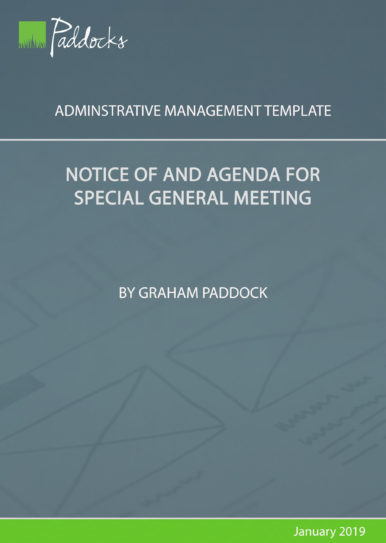 Notice of and agenda for special general meeting