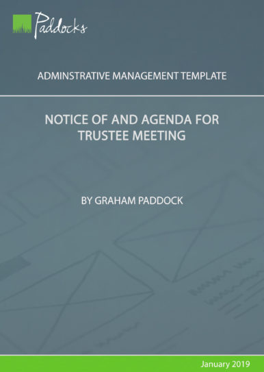 Notice of and agenda for trustee meeting template by Graham Paddock