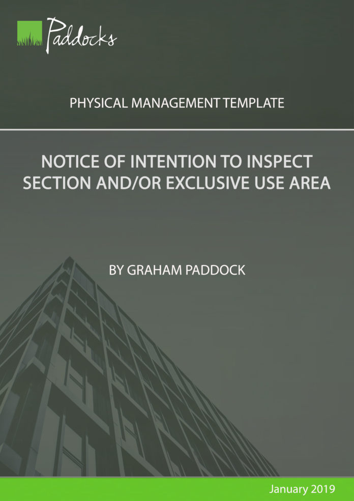 Notice of intention ot inspect section and or EUA