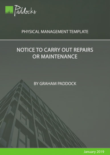 Notice to Carry Out Repairs or Maintenance by Graham Paddock
