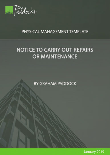 Notice to Carry Out Repairs or Maintenance by Graham Paddock