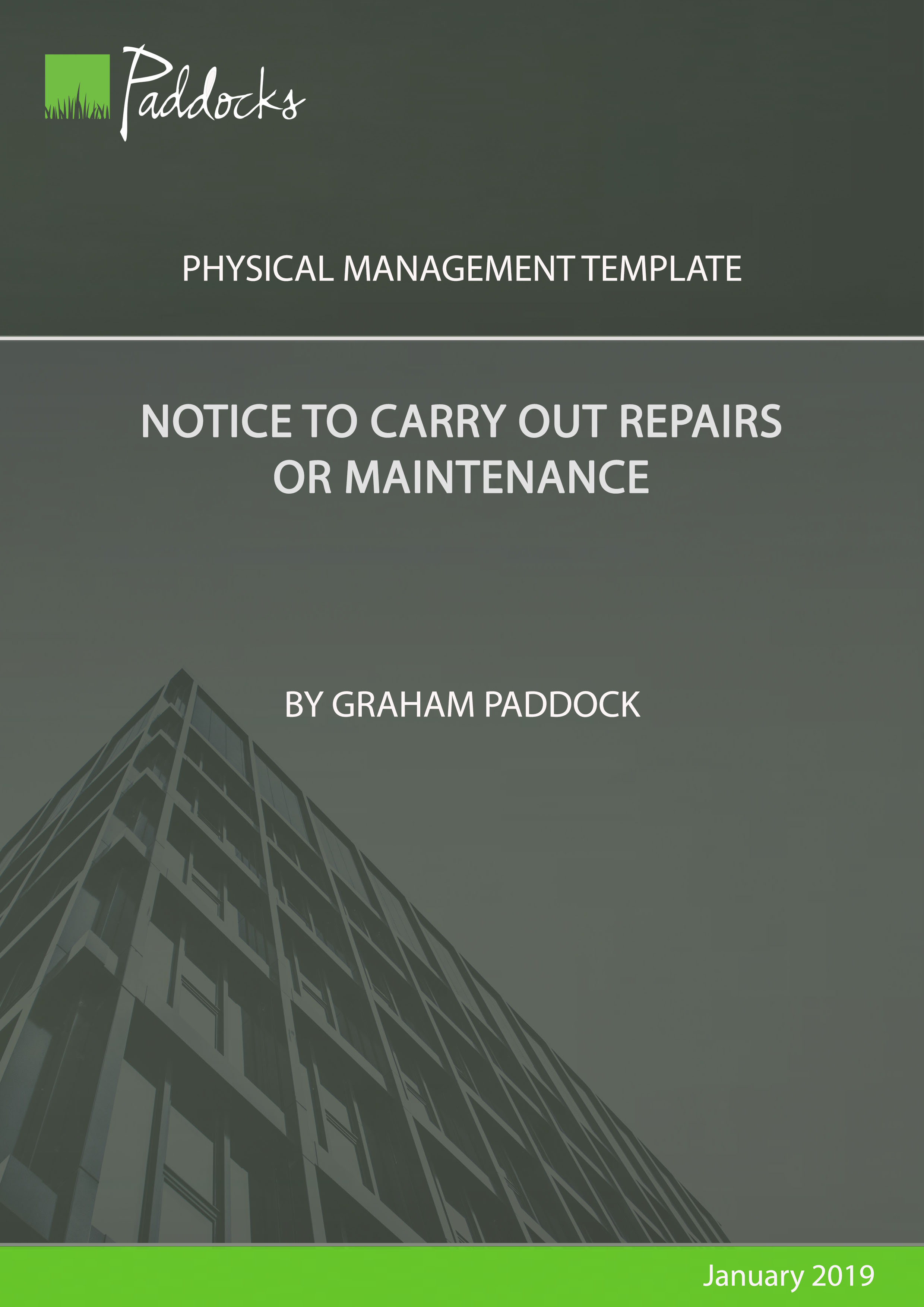 Template Notice to Carry Out Repairs or Maintenance Paddocks