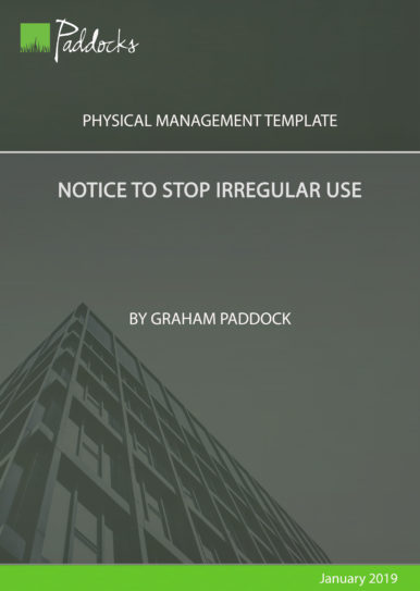 Notice to Stop Irregular Use by Graham Paddock