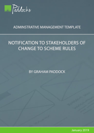 Notification to stakeholders of change of scheme rules - by Graham Paddock