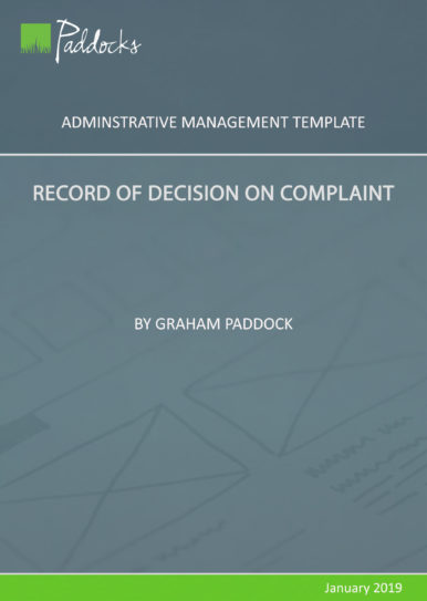 Record of Decision on Complaint - template by Graham Paddock