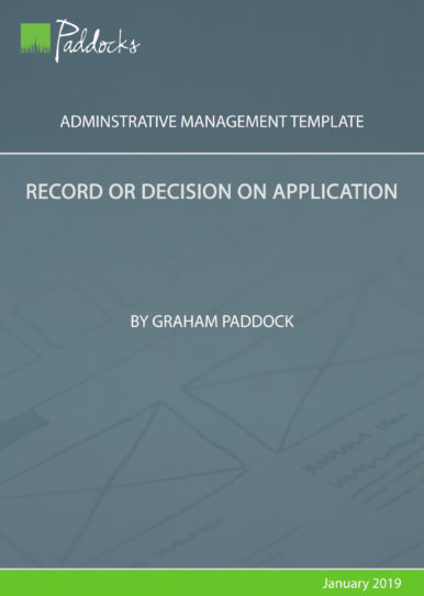 Record or decision on application - template by Graham Paddock