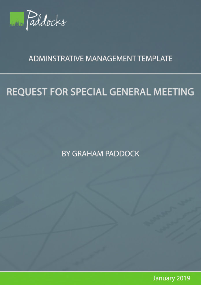 Request for special general meeting - template by Graham Paddock