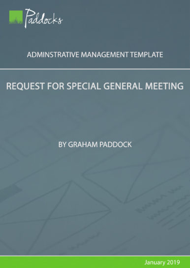 Request for special general meeting - template by Graham Paddock