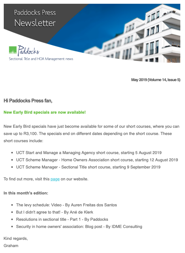 Paddocks Press, May 2019