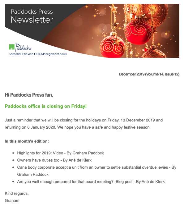 Paddocks Press, November 2019