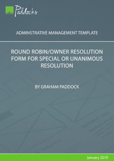 Round robin_owner resolution form for special or unanimous resolution