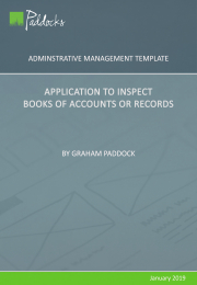 Template - Application to Inspect Books of Account or Records