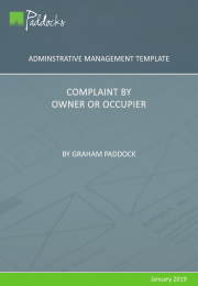 Template - Complaint by Owner or Occupier