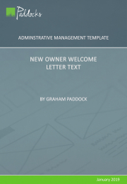 Template - New Owner Welcome Letter Text