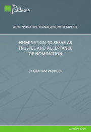 Template - Nomination to Serve as Trustee and Acceptance of Nomination