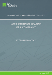 Template - Notice of Hearing of a Complaint