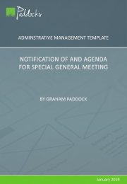 Template - Notice of and Agenda for Special General Meeting
