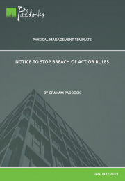 Template - Notice to Stop Breach of Act or Rules