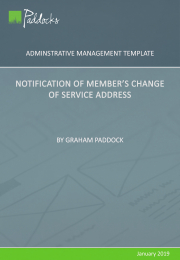 Template - Notification of Member’s Change of Service Address