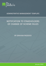 Template - Notification to Stakeholders of Change to Scheme Rules
