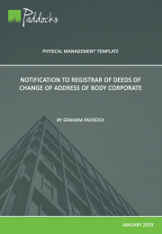 Template - Notification to Registrar of Deeds of Change of Address of Body Corporate