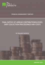 Template - Final Notice of Arrear Contributions/Levies Debt Collection Proceedings and Costs