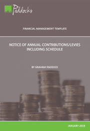 Template - Notice of Annual Contributions/Levies Including Schedule