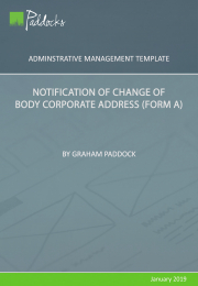 Template - Notification of Change of Body Corporate Address (Form A)